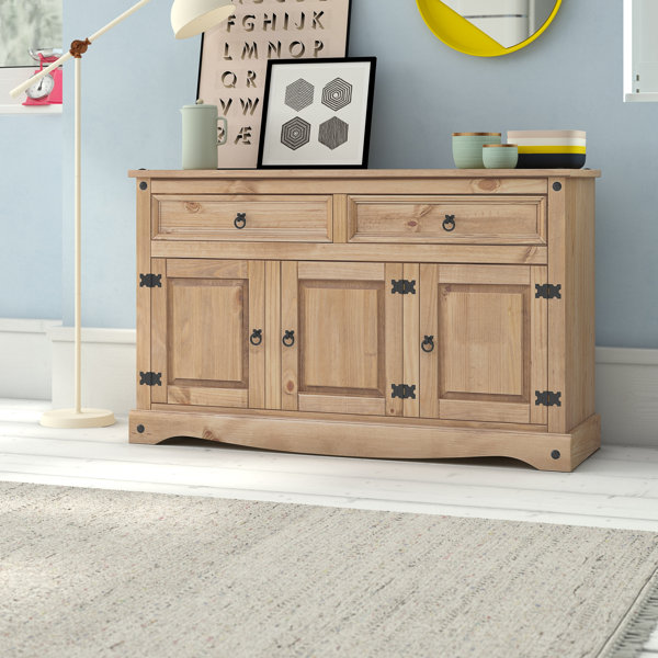 Three Posts Hamptonburgh 2 Drawer 3 Door Sideboard Solid Pine